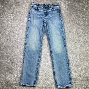 American Eagle Jeans Women’s 0 Blue Straight High Rise Light Wash Denim